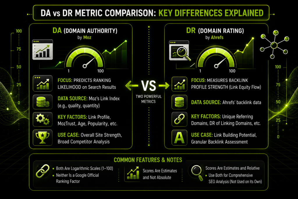 DA vs DR metric comparison