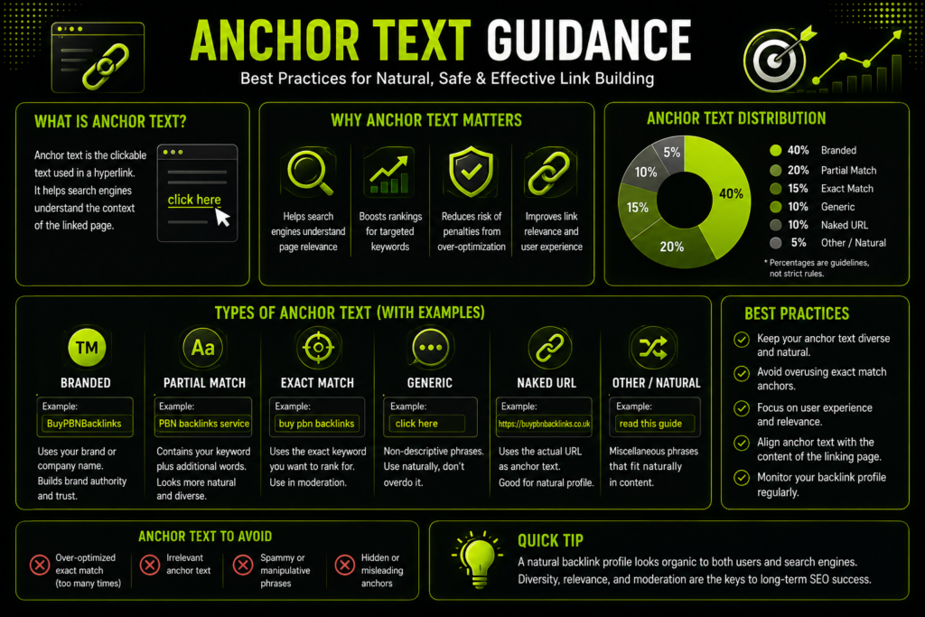 Anchor text guidance